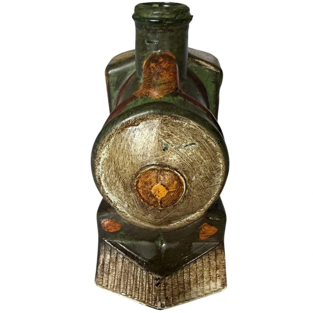Vintage Vino Lacryma Christi Train Locomotive Glass Wine Bottle Italy Empty